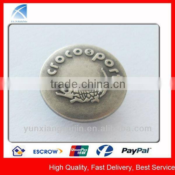 YX1256 Custom Embossed Metal Round Cover Buttons