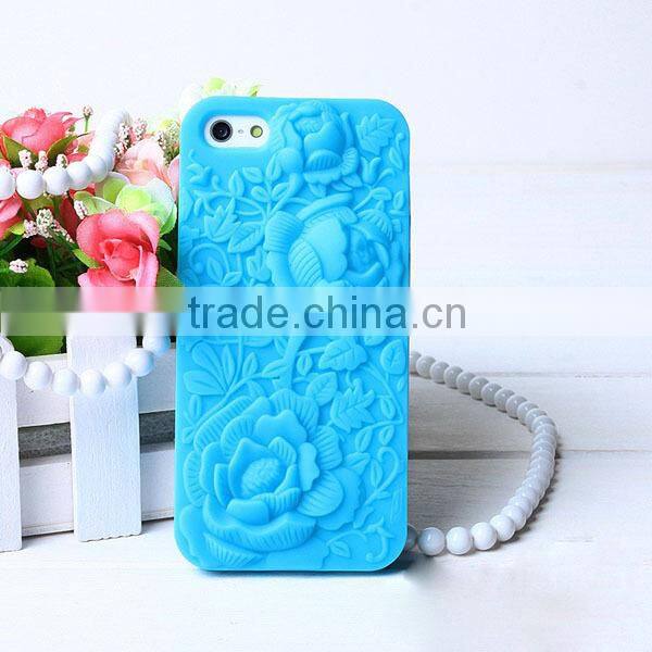 Wholesale mobile flower silicone phone case for iphone