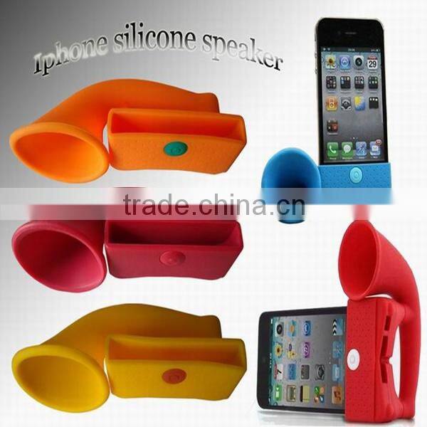 100% food grade silicone cell phone loudspeaker,silicone mobile phone speaker