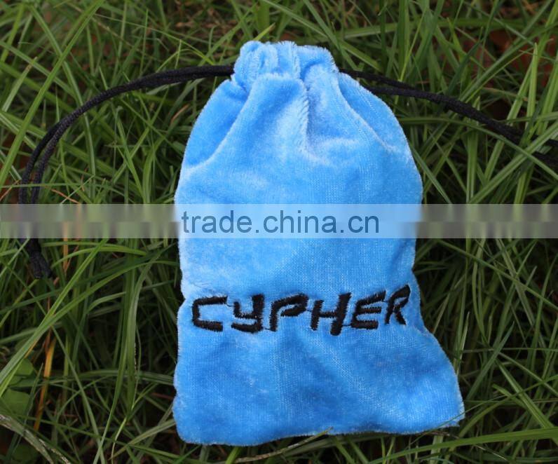 Custom silk screen printed velvet drawstring bags
