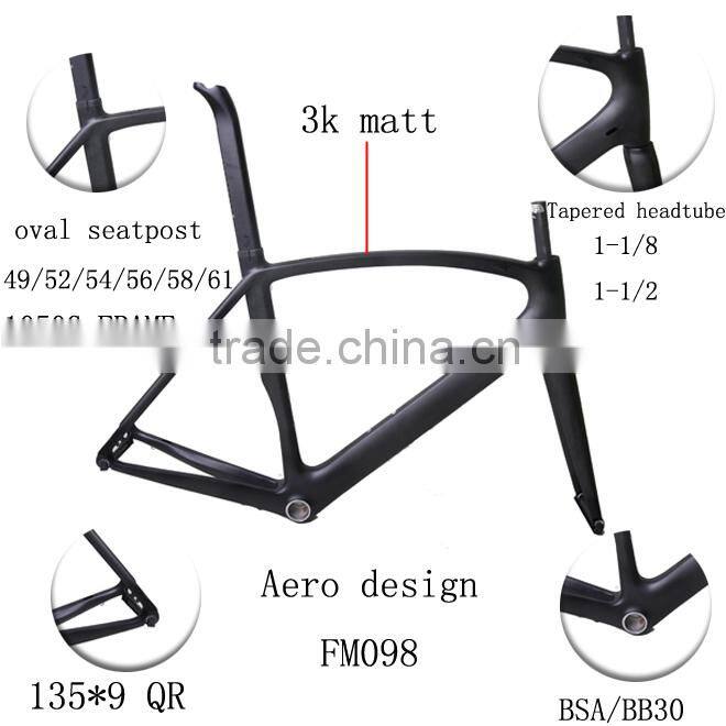 Full carbon fiber frame chinese road bike frames FM098 customized design Aero road bike frames