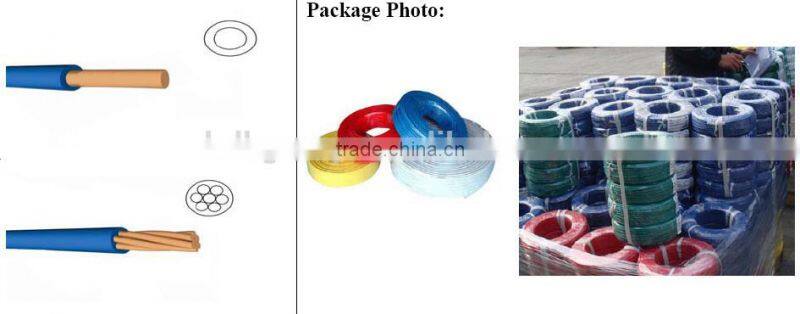 450v 750v electric cable size 2.5mm single core electrical cables pvc insulated single core 1.5mm2 solid copper cable