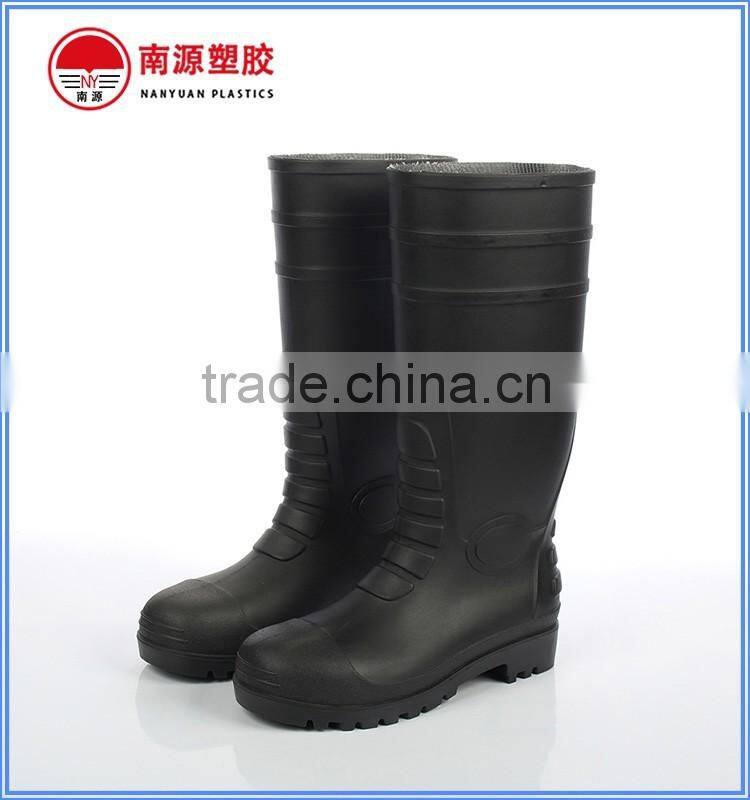 Whole black steel toe PVC safety gumboots