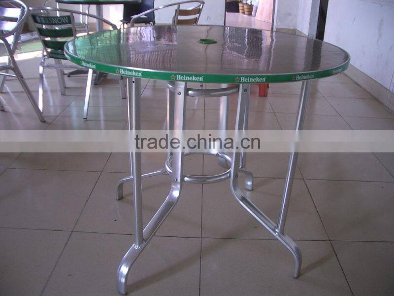 Outdoor commercial furniture used aluminum dining bar set YC002A YT90B