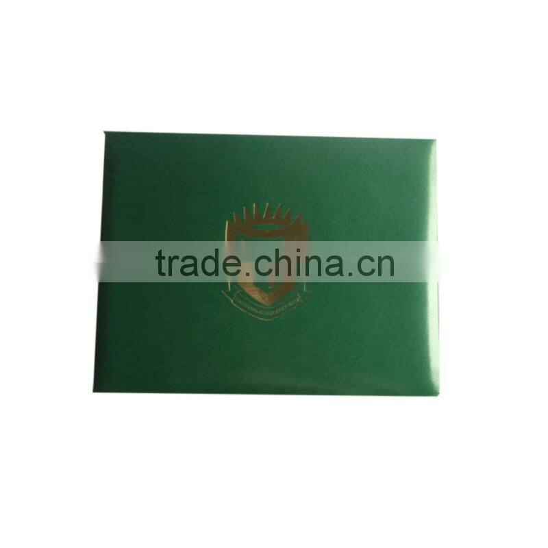Hot Sell Gold Stamp Smooth Leatherette Diploma Cover