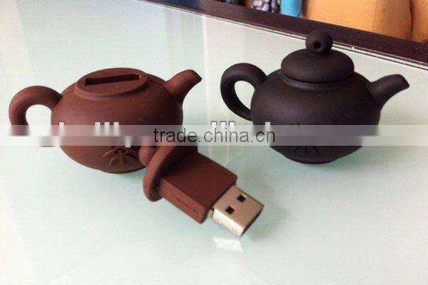 2013 the high quality teapot hight simulation design silicone USB cover