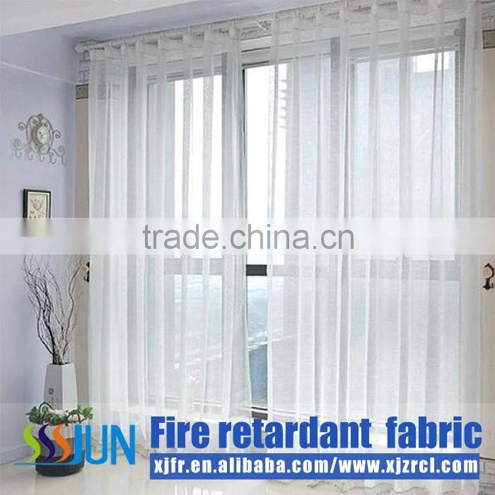 100% polyester fiber flame retardant sheer fabric XJS001