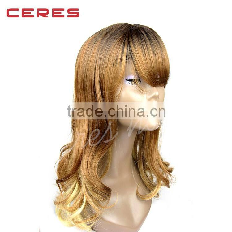 2016 New arrival large stock ombre afro full lace wig human hair wig