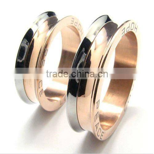 316 stainless steel letter figure rose gold ring designs for men