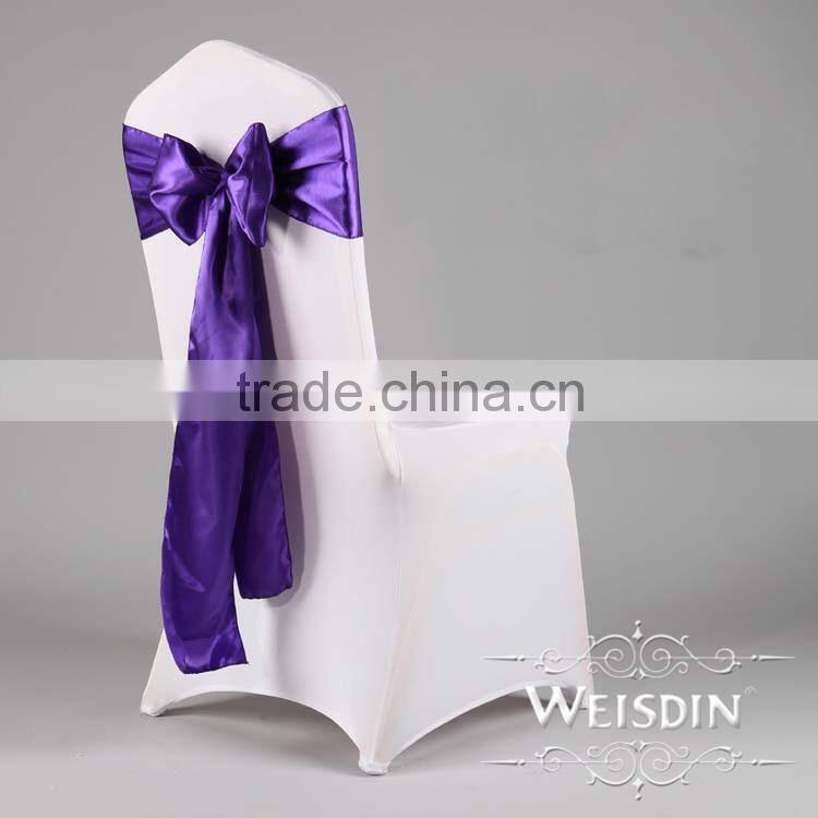 Spandex/rycra chair cover with beautiful satin sash for banquet use and wedding