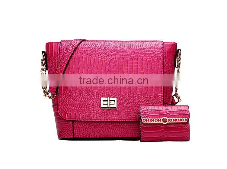 PU Crocodile Leather Woman Single Shoulder Bag