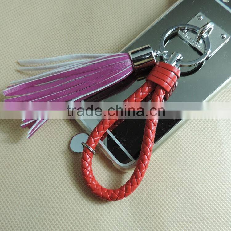 Decoration tassel key ring car wholesale keychain leather