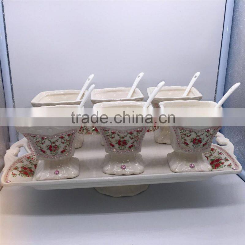 Can be customized 2016 hot promotional ceramic tea cup set