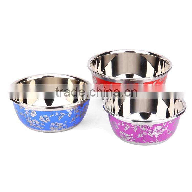 Color engraved stainless steel kitchen utensils bowls