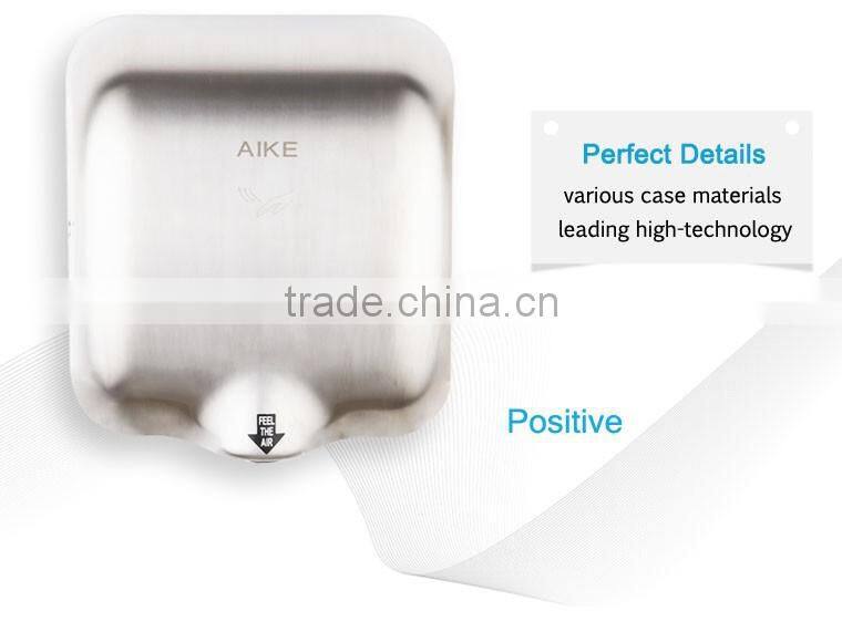 wall mounted polished stainless steel jet hand dryer