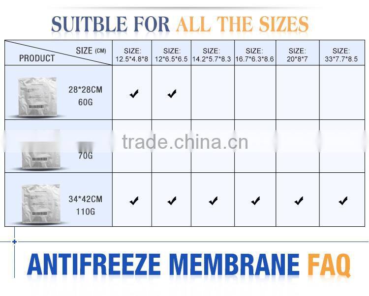 Popular!!!cryofreezing / liposuction antifreeze membrane for cryo sculpting membrana anticongelante beauty device