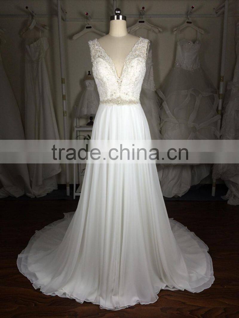 (MY20151223B) MARRY YOU China Custom Made Chiffon Lace Wedding Dress 2016