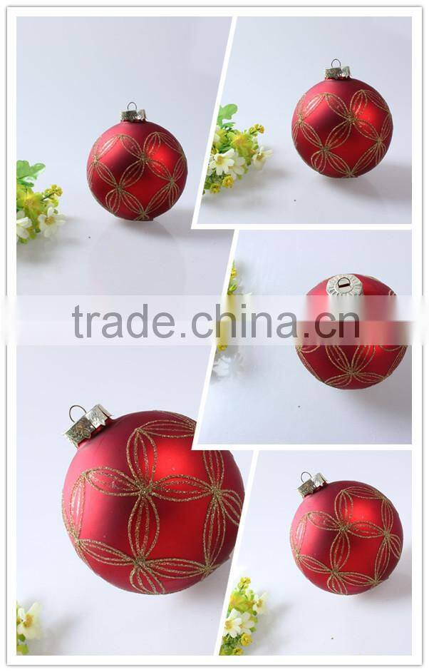 china manufacturer promotional gift wholesale decorative hand painting red high quality glass ball ornament
