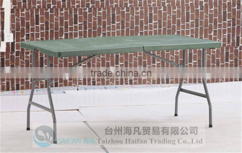 durable 152cm green plastic folding army dining table and chair/high quality plastic dining table for army