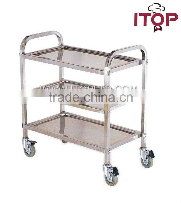 Stainless Steel Three-layers Dinning Cart (square tube)