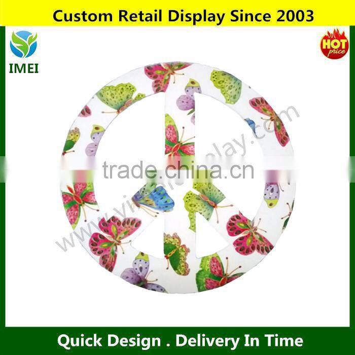 carved wood signs/ hanging decoration wood signs on wall/ paint printing 12" diameter YM3-076