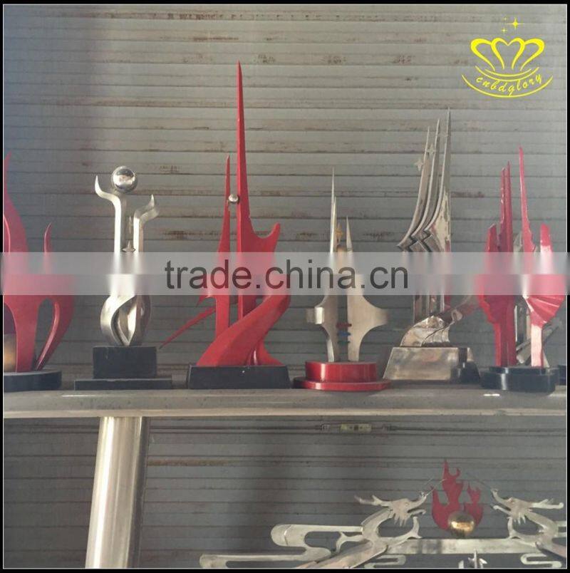 Large square tourist scenic spot stainless steel architectural abstract sculpture