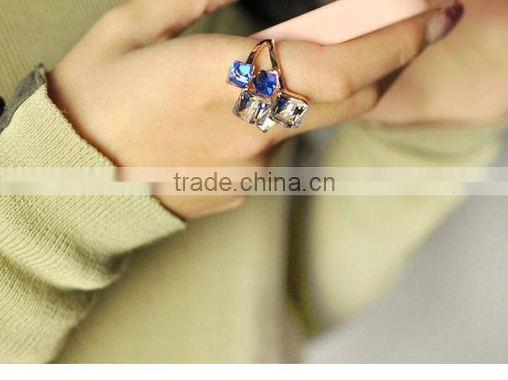 Korean Magic Cubic Zircon Exaggerated Gold Plated Luxury Ring Jewelry For Lady