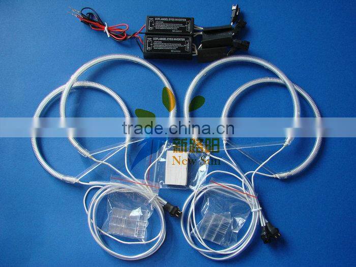 Factory direct sale 12V CCFL angel eyes inverter 4rings 131mm& 145mm ccfl angel eyes ring lighting for BMW E46 A+B NON projector