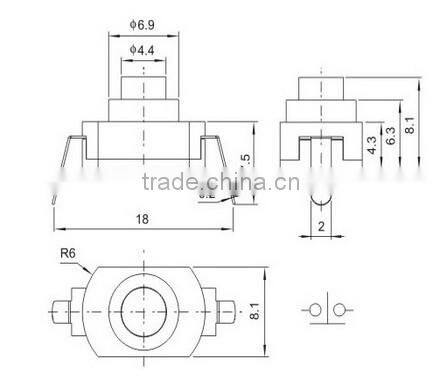 white flashlight switch,Self locking latching push button on/off switch,Red&Green Cap Self-locking Mini Push Button Switch