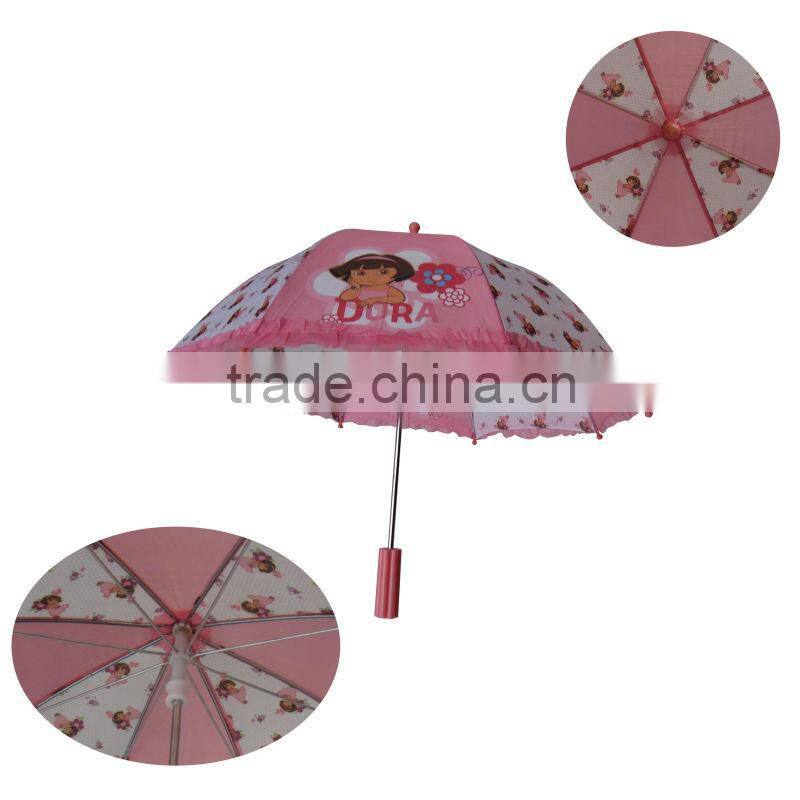 pink plastic handle children rain/sun umbrella