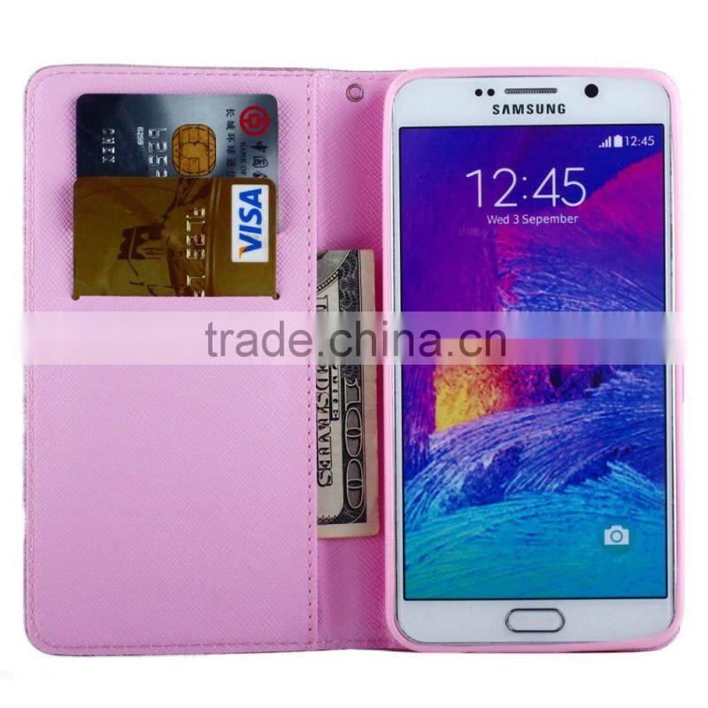 2015 Christmas Sales flip wallet leather case for samsung galaxy note 5 case for note 5