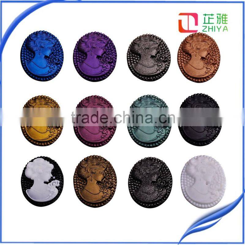 wholesale new design Flat Back Resin Cabochons Cameo Classic Resin Cameo