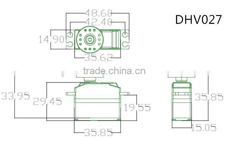 Dongguan DHV027 helicopter servo/airplane servo with titanium gear/Coreless motor servo