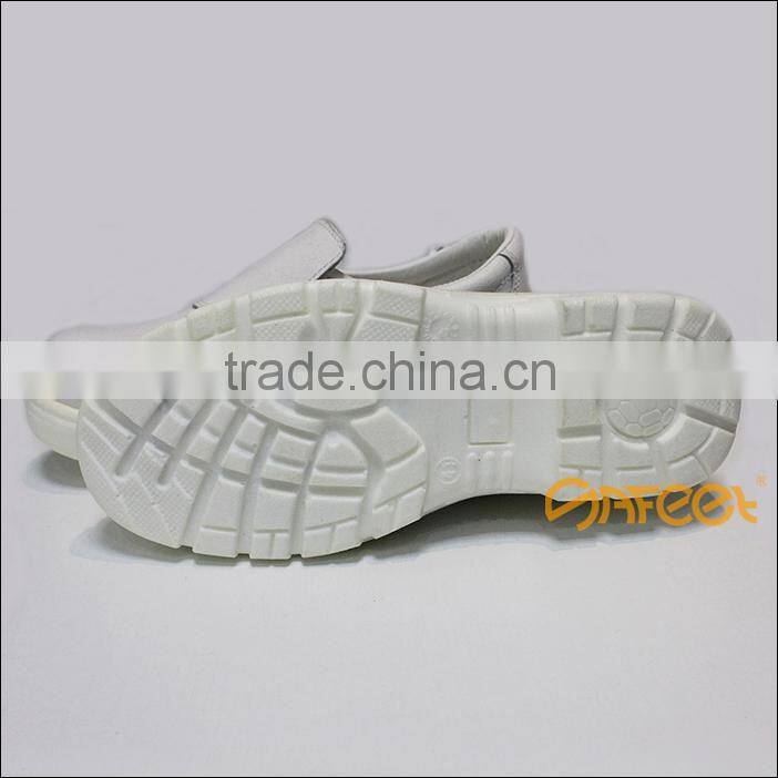 White leather breathable light weight steel toe esd pu shoes, food boot, en 20347 safety shoes factory (SA-6109)