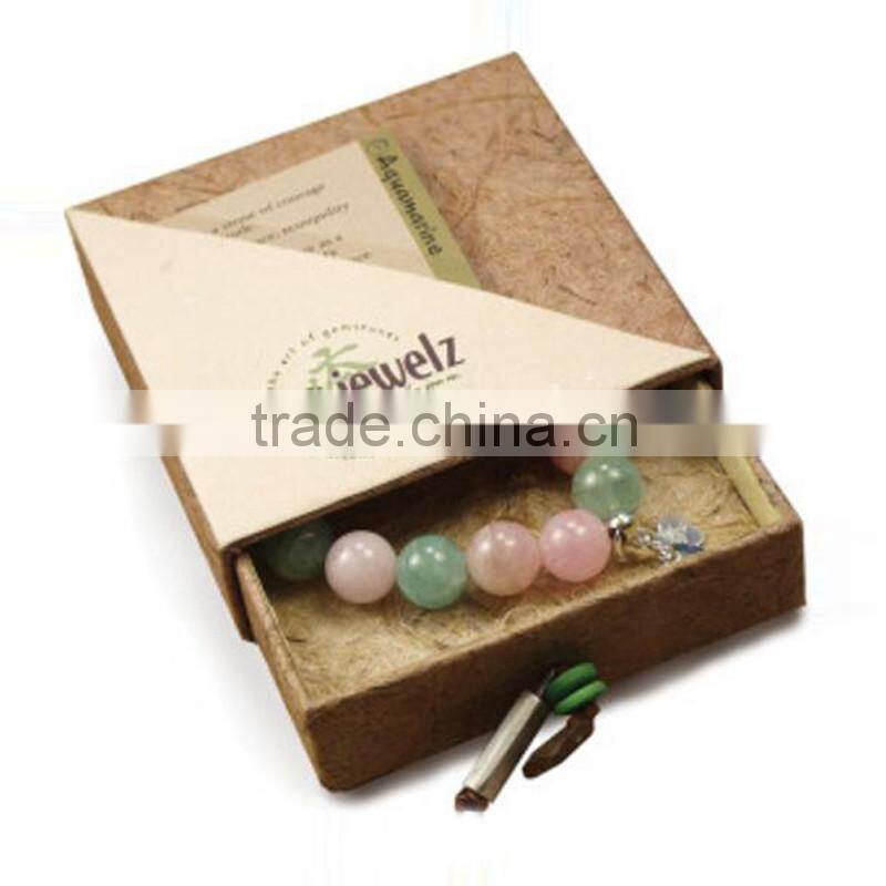 2016 Custom simple kraft paper jewelry box / kraft brown square cardboard jewellery boxes for jewellery hot sale