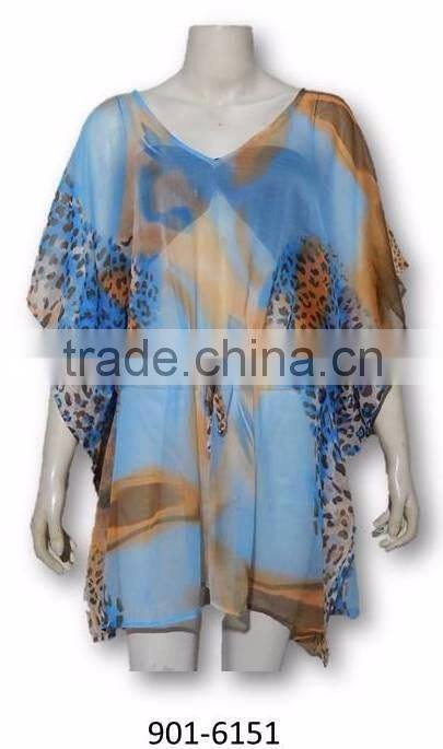 printed poly chiffon beach wear