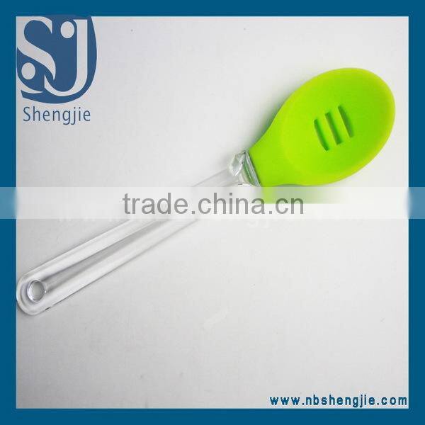 Trade Assurance silicone coated iron colander scoop,silicone ladle,silicone coated spoon