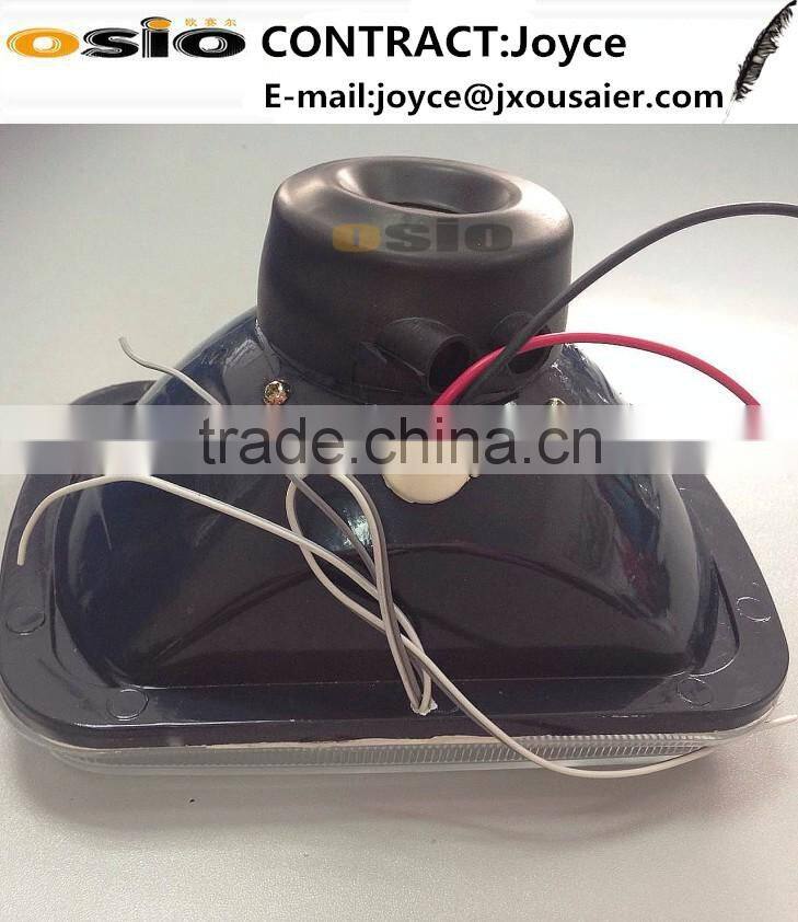 7 inch Square BMC with Hold Crystal Iron Auto Halogen Semi Sealed Beam Headlight Install H4 Bulb