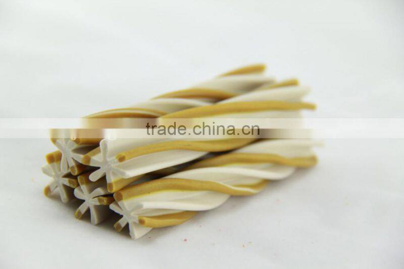 carpe (two-tone straight hexagonal natural dog chews)
