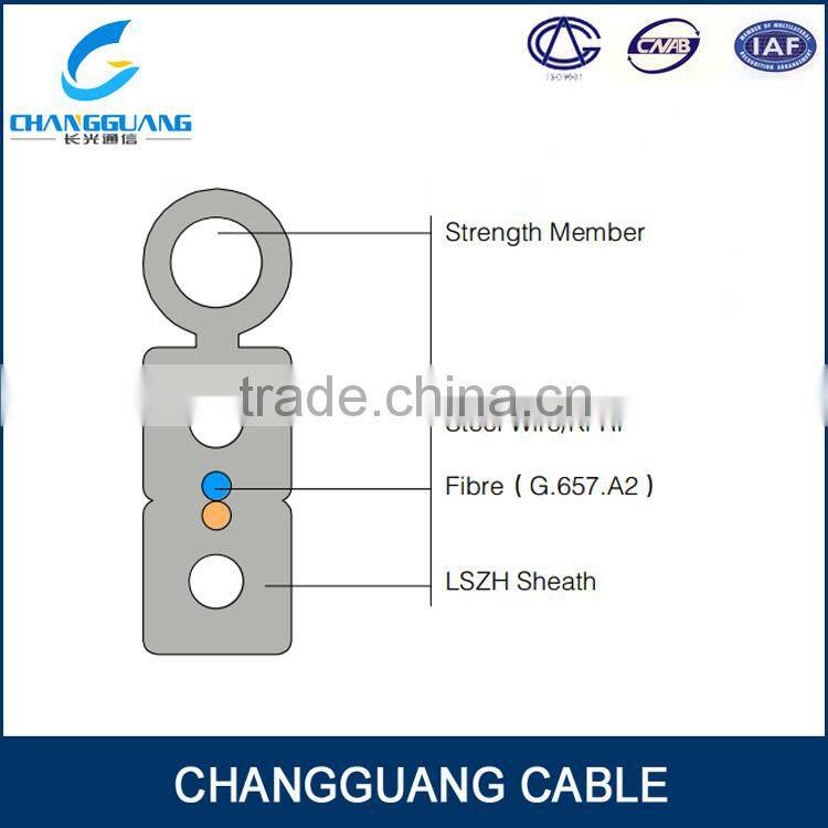 China Cable Manufacturer Changguang FTTH single mode Self Supporting Bow Type Drop Cable fiber optic cable manufacturers