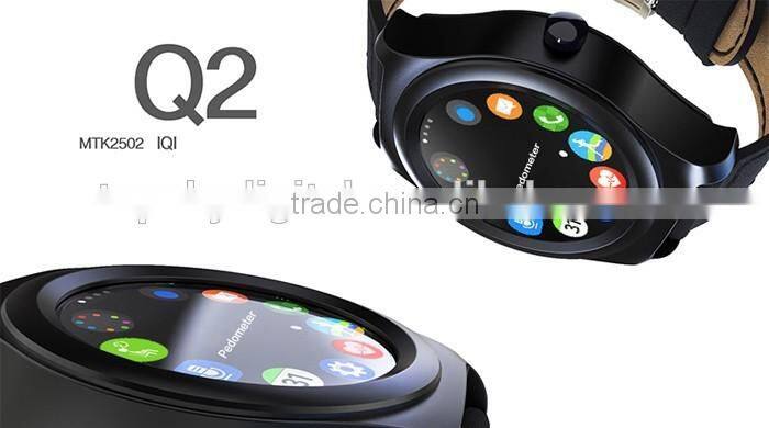 Latest Waterproof Smartwatch Q2 BT4.0 Smart Watch Siri Alarm MTK2502 Heart Rate Monitor Sports Wristband Watch
