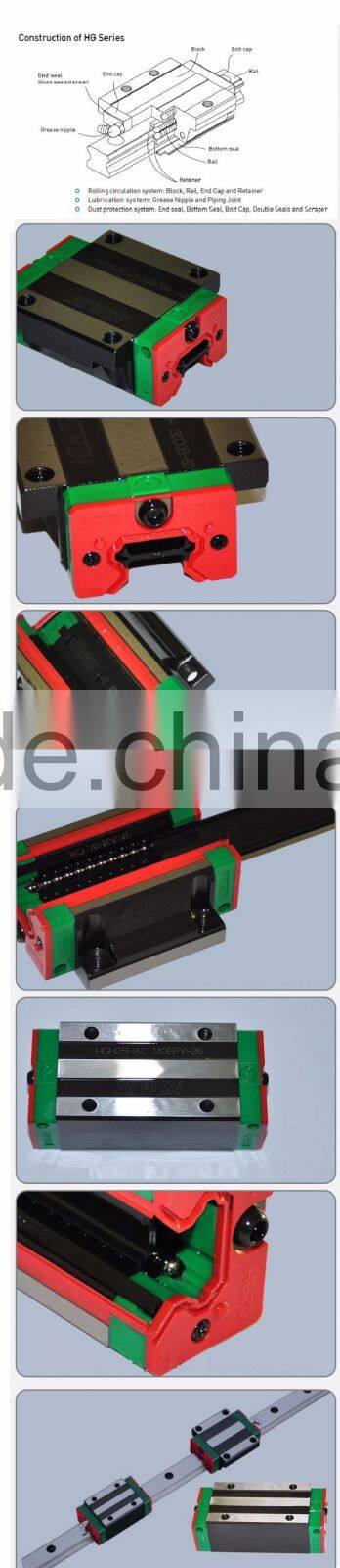 Hiwin bearing linear guideway block HGH20 motorized linear slide
