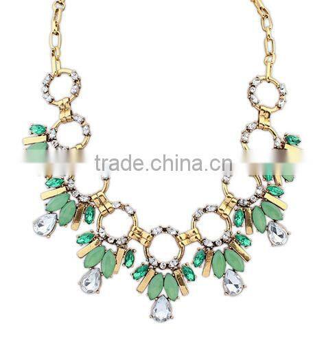 Blue Green Pink Vintage Choker Collar Pendant Statement Necklace Women Necklaces & Pendants Fashion Necklaces for Women 2014