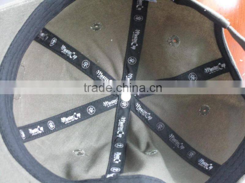 Hi quality Custom 6-panel Cotton twill Baseball Cap with PU badge