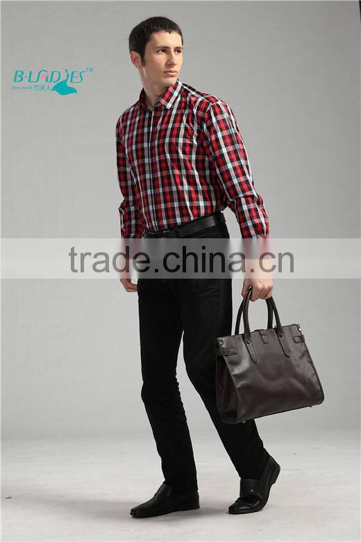 2015 Bladies New Bamboo Fiber Shirts For Men Plaid Shirts For Men
