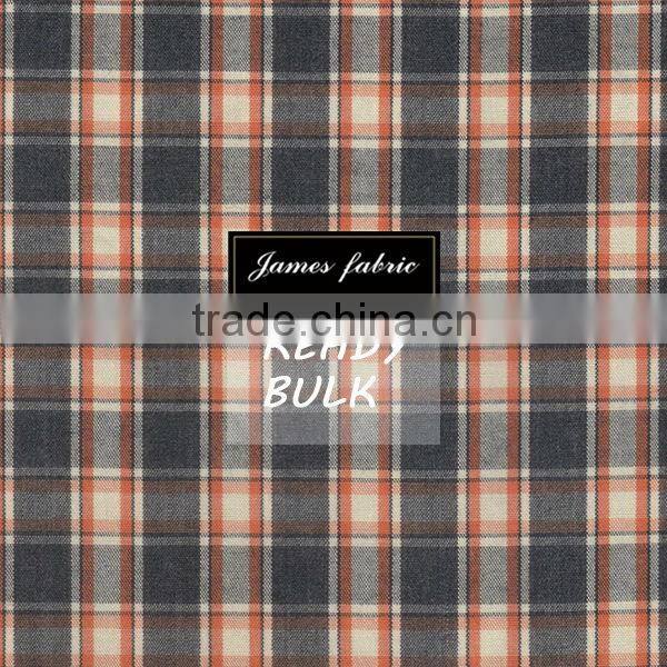 100%Cotton Heather Carbon Peached Check Shirting Fabric