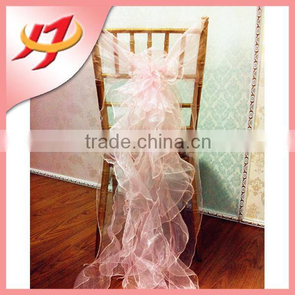 Elegant purple wedding chiffon patterns for chair cover for chiavari chair back