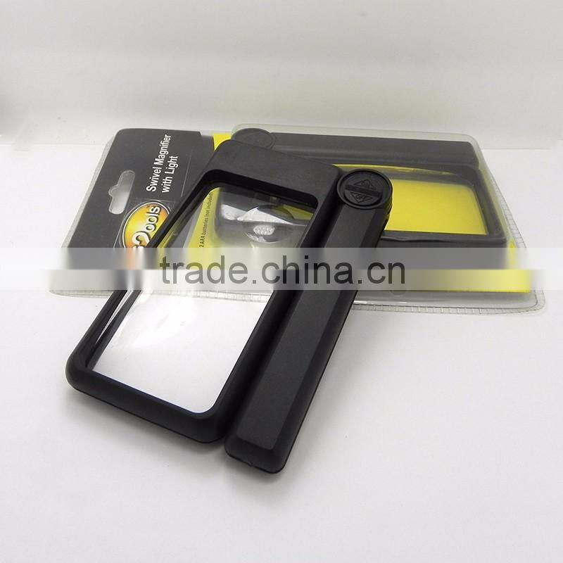 Hot Sale 3X Foldable Desktop Handheld Reading Magnifier With 2 LED Magnifying Glass