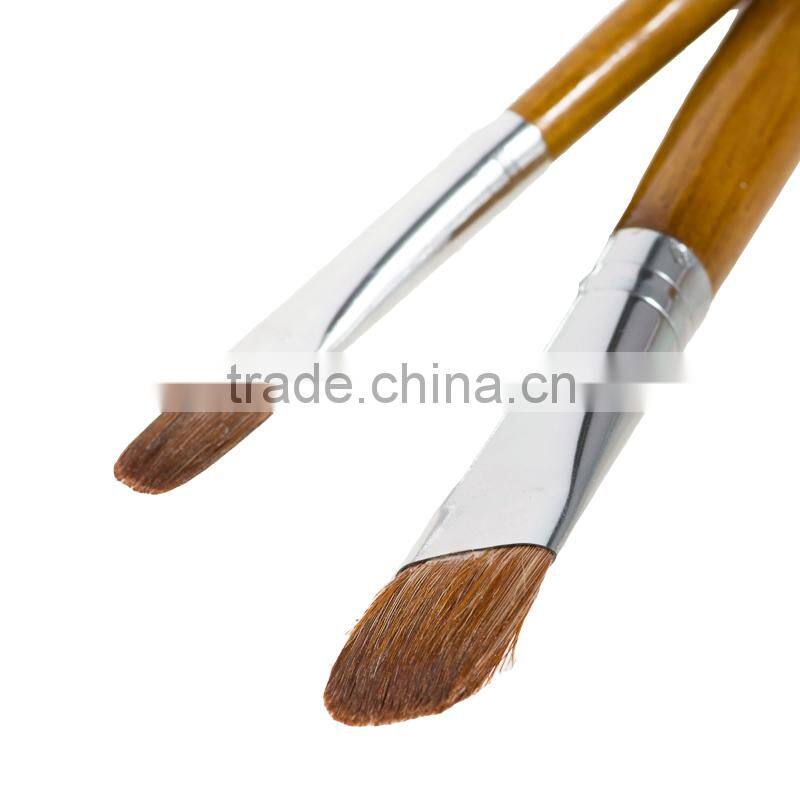 Hot sale 6pcs filbert wooden handle horse hair bristle professional artist oil painting brush set for artist oil painting