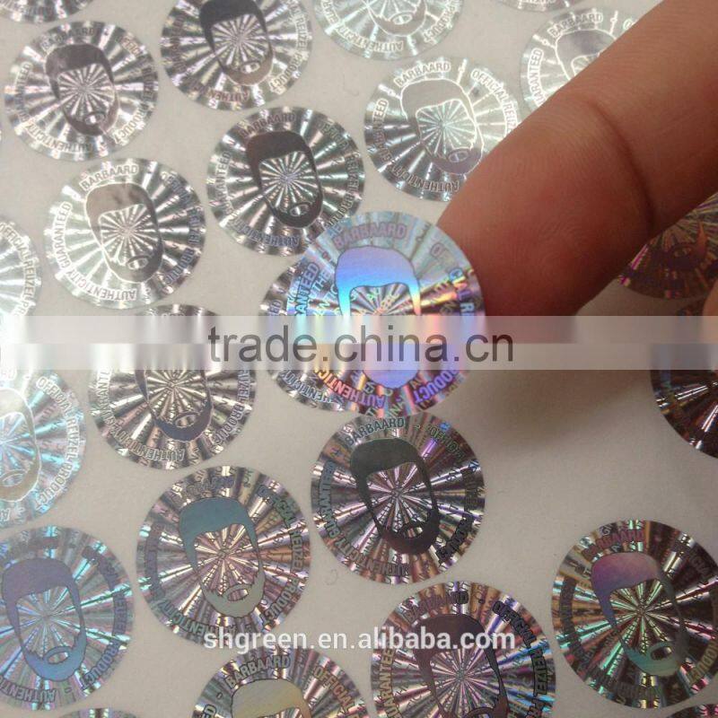 High sercurity anti-counterfeit laser printing hologram sticker with red basis